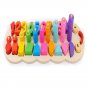Wooden Caterpillar Digital Shape Pairing Cognitive Logarithmic Board Toy For Kid