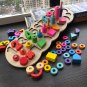 Wooden Caterpillar Digital Shape Pairing Cognitive Logarithmic Board Toy For Kid