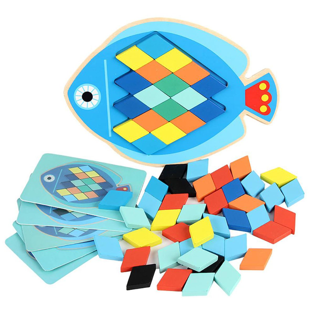 Cartoon Educational Fish/Owl Animal Wooden Puzzle Montessori Toys Kids Early Learning