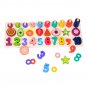 Fruit Number Math Sorting Puzzles Blocks Toys Counting Stacker Wooden Educational Toys