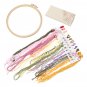 DIY Embroidery Kit Multi Flower Pattern Cross Stitch Needlework Hoop Set
