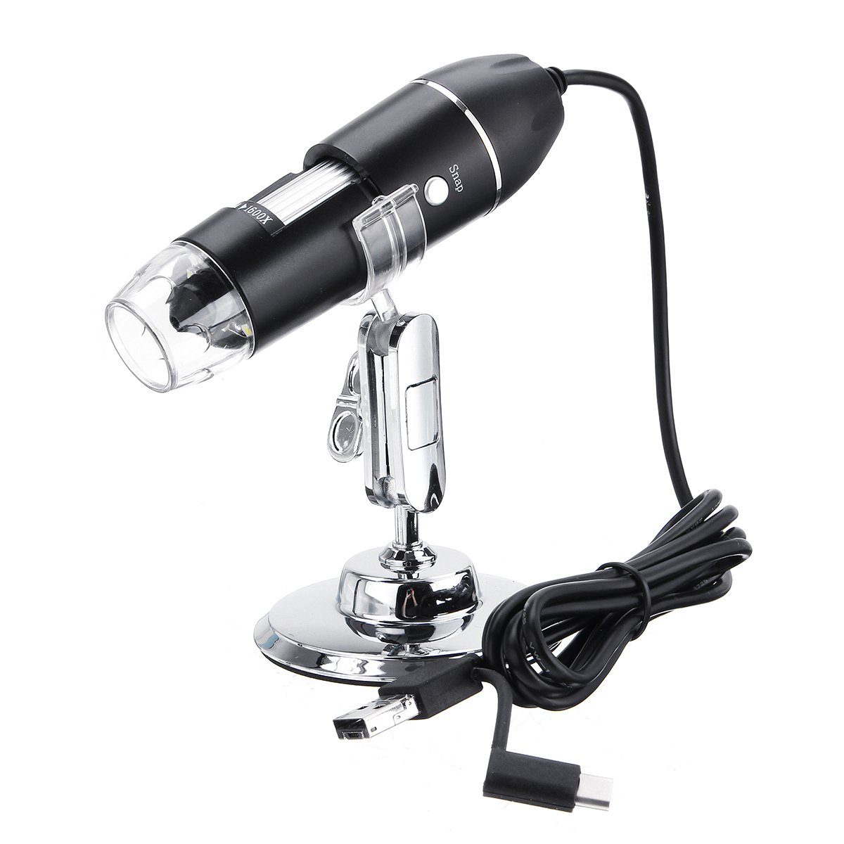 1600X Portable 8 LED Light Adjustable Dimmer Practical Hand Held Microscope Computers Real-Time Vide