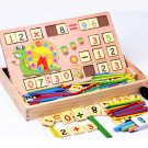 Wooden Clock Number Mathematics Toys Kids Early Learning Math Educational Toys Gift Blackboard Chalk