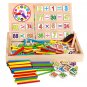 Wooden Clock Number Mathematics Toys Kids Early Learning Math Educational Toys Gift Blackboard Chalk