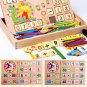 Wooden Clock Number Mathematics Toys Kids Early Learning Math Educational Toys Gift Blackboard Chalk