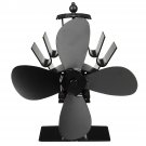 1350RPM 2/4 Blades Wood Stove Fan Silent Fireplace Fire Heat Powered Saving Ecofan