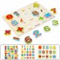 1 Set Wooden Puzzle Hand Grab Board Toy Alphabet Letters Numbers Toddler Kids Early Learning Toys Gi