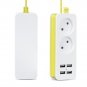EU Plug Travel Power Board Portable Extension Power Socket with 4 USB Wall Charger Intelligent Deskt