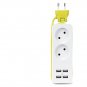 EU Plug Travel Power Board Portable Extension Power Socket with 4 USB Wall Charger Intelligent Deskt