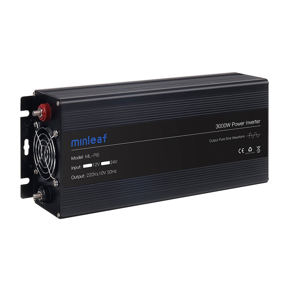Minleaf LCD 3000W LED Pure Sine Wave Inverter AC220V To DC12/24V Converter Household Solar Power Inv