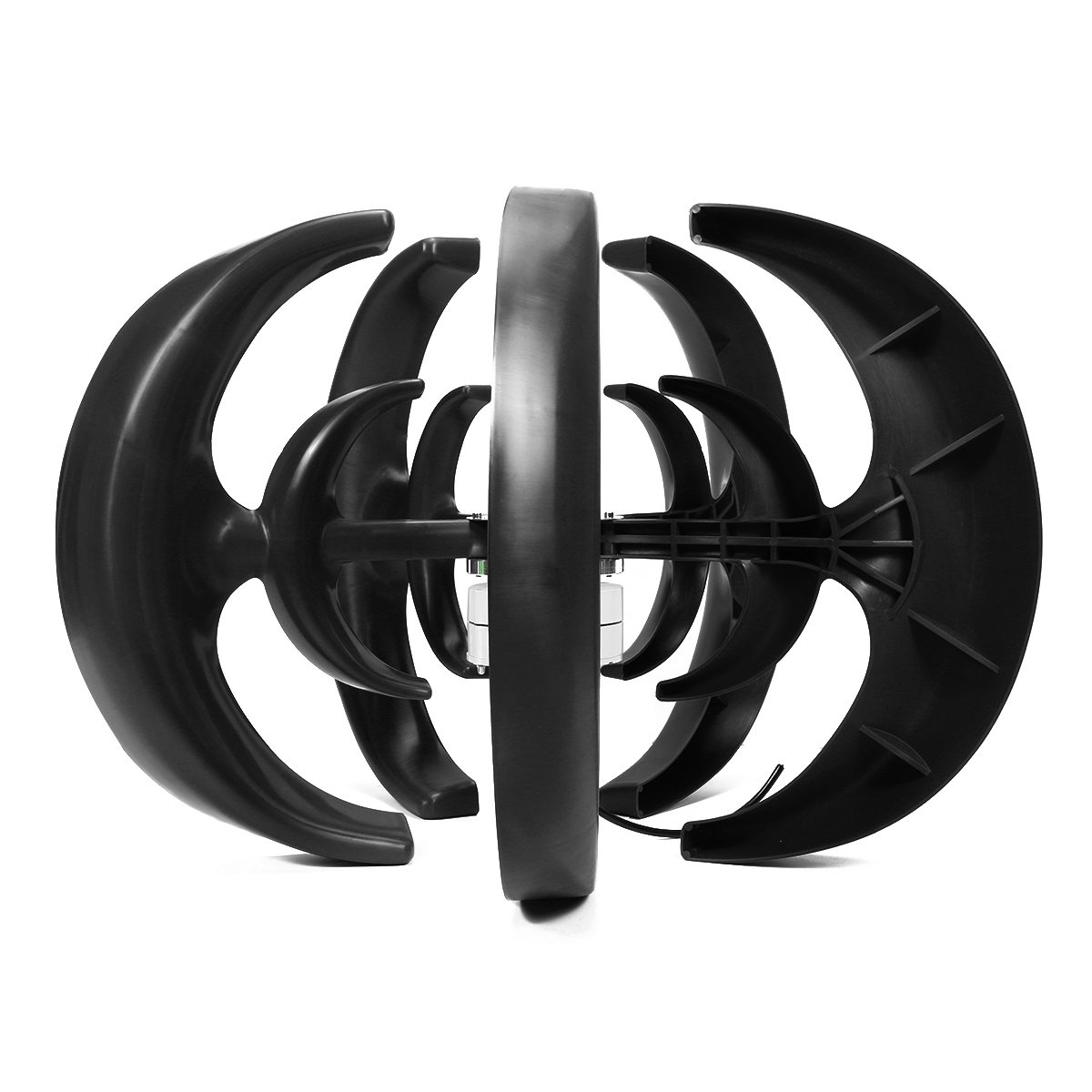 2000W DC 12V/24V 5 Blades Lantern Wind Turbine Generator Vertical Axis Home Power Energy Kit Black