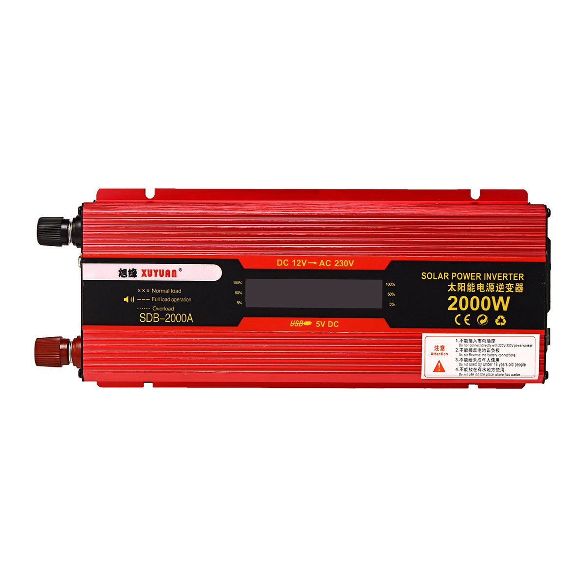 XUYUAN Solar Power Inverter Peak 2000W 12V To 110V/220V LCD Inverter
