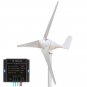 12V/24V 500W 3 Blades Horizontal Residential Wind Turbine Generator + Controller