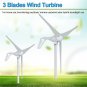 12V/24V 400W 3 Blades Wind Turbine Generator Horizontal Shaft White Low Noise