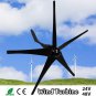 500W DC 24/48V 5 Nylon Fiber Blades Wind Turbine Power Generator Waterproof