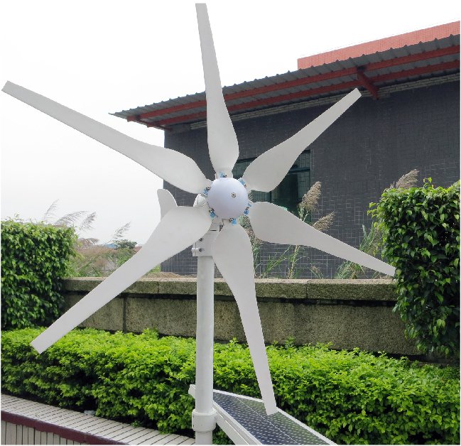 High Efficiency 300W Wind Turbine Generator AC/DC 12V/24V 6 Blades