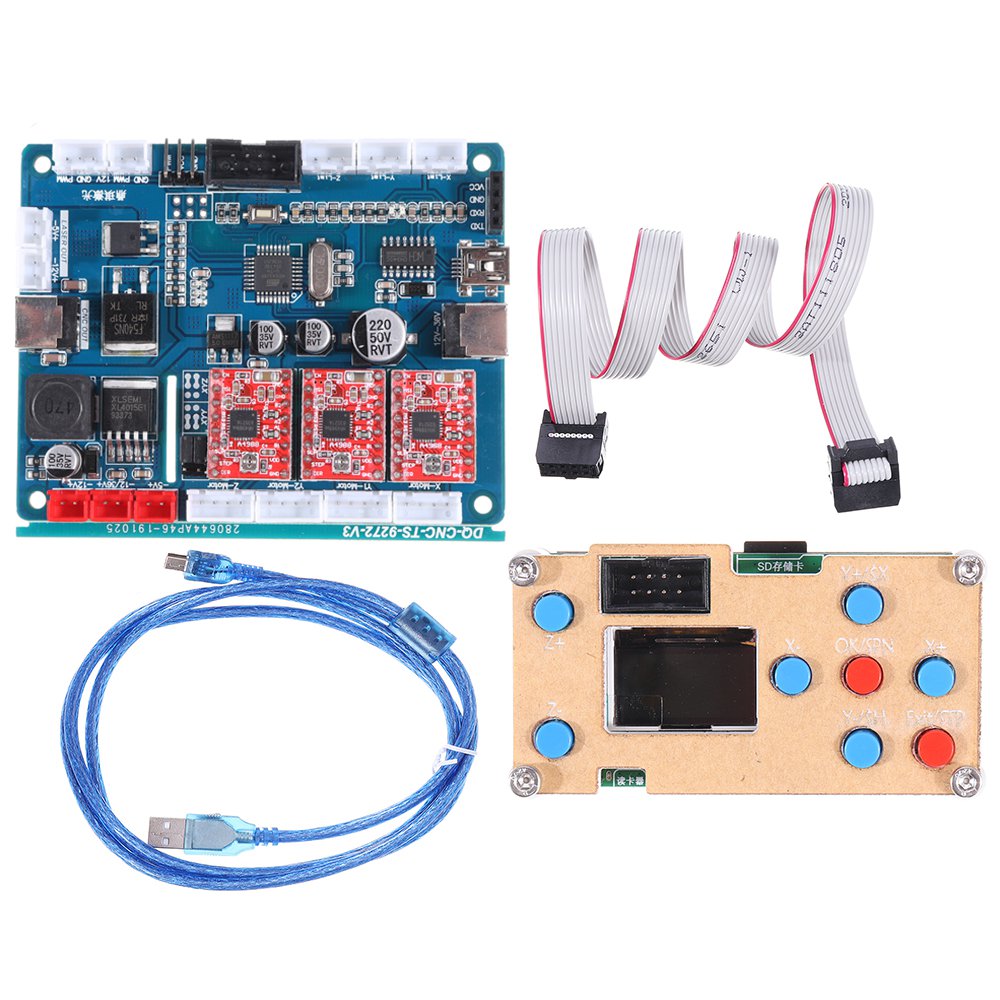 3 Axis GRBL USB Driver Offline Controller Control Module LCD Screen w/ Controller Board SD Card for 