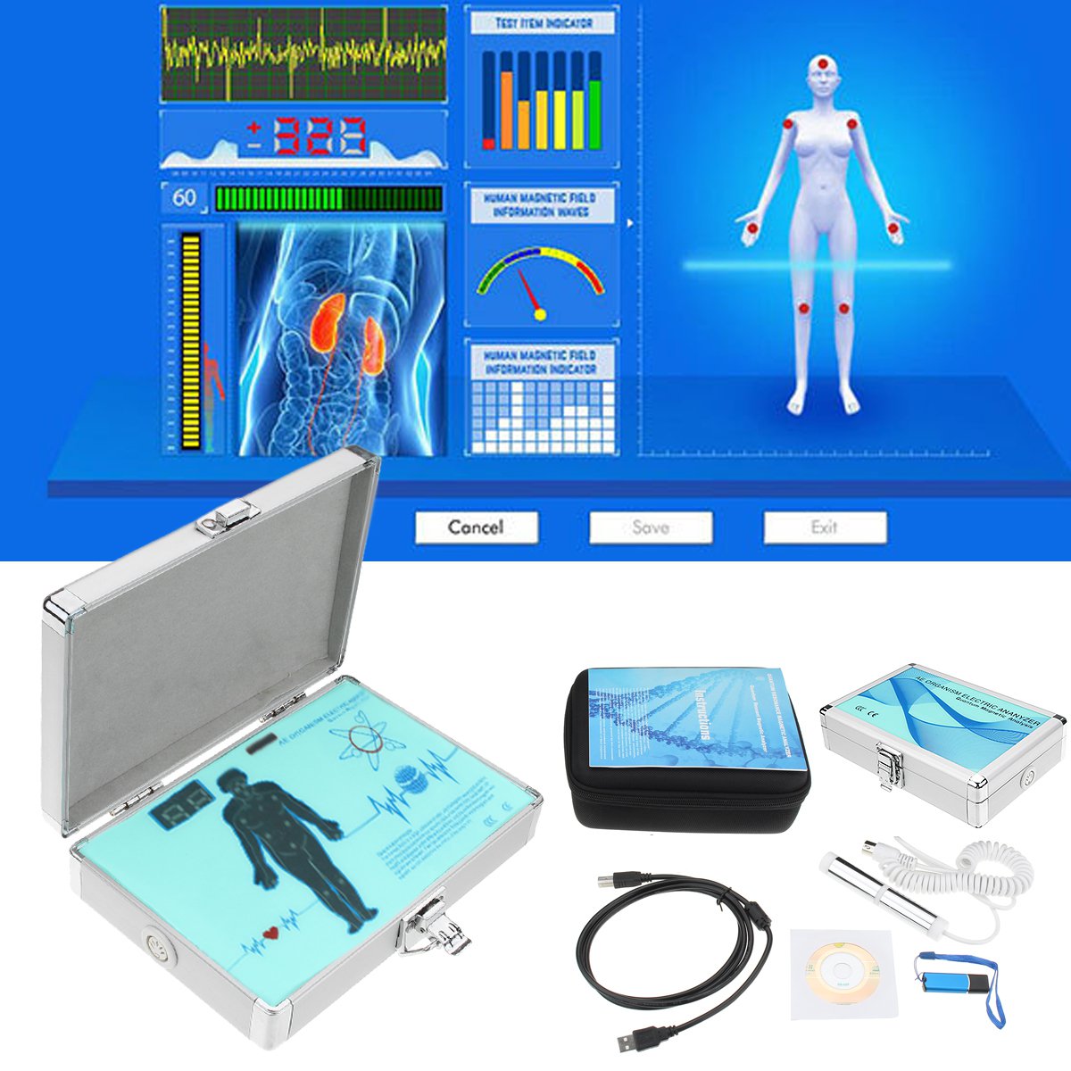 English Spanish Quantum Magnetic Resonance Health Body Analyzer Newest Generation