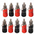 Excellway 10Pcs 4mm Banana Socket Nickel-plated Link Post Nut Banana Plug Jack Connector Red Black