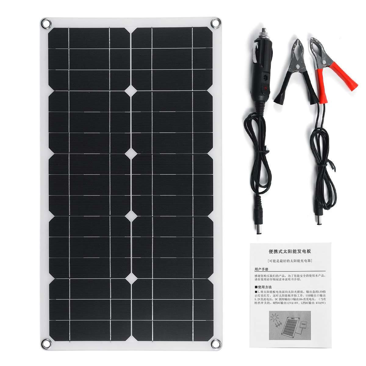 100W 18V High Efficieny Solar Panel USB DC Monocrystalline Solar Charger For Car RV Boat Battery Cha