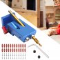 Mini Kreg Style Pocket Slant Hole Jig System Kit with Step Drill Bit Woodwork Tool Set