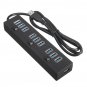 ELE 10 Port USB 3.0 USB HUB Data Hub with Power Adapter Powered High Speed Splitter Extender AC Adap