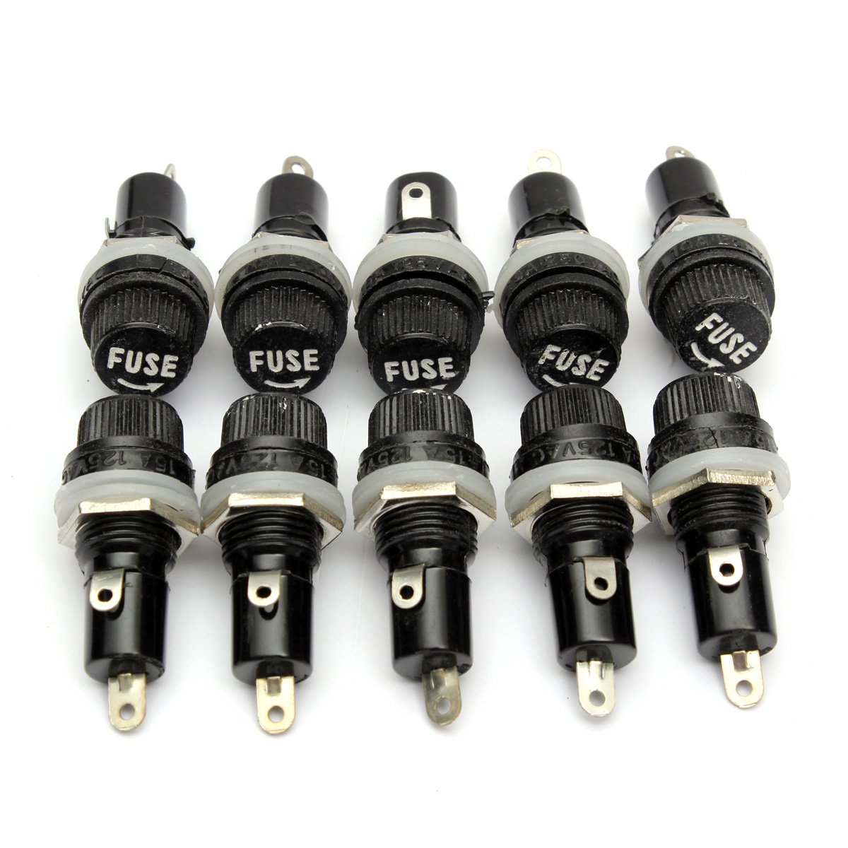 10pcs Electrical Panel Mounted Glass Fuse Holder For Radio Auto Stereo 5x20mm