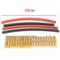 20Pcs 2mm Gold Banana Connector Plug With Heat Shrinkable Tube For Motor
