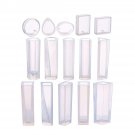 15pcs Cuboids Pendant Silicon Mould For Epoxy Resin Jewelry Beads Craft Making Mold W/ 100Pcs Screw 