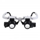 Headband Head-Mounted Repair LED Lamp Light Magnifying Glass Magnifier Loupe