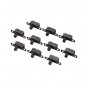 50Pcs Vertical Black Mini Miniature On/On 3 Pins Terminals Slide Switch