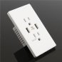 AC 125V 15A Power Charger DC 5V Dual USB Wall Charging Socket