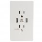 AC 125V 15A Power Charger DC 5V Dual USB Wall Charging Socket