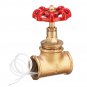 Vintage Steampunk 3/4'' Stop Valve Light Switch Red Handle W/ Wire For Pipe Lamp