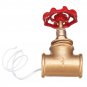 Vintage Steampunk 3/4'' Stop Valve Light Switch Red Handle W/ Wire For Pipe Lamp