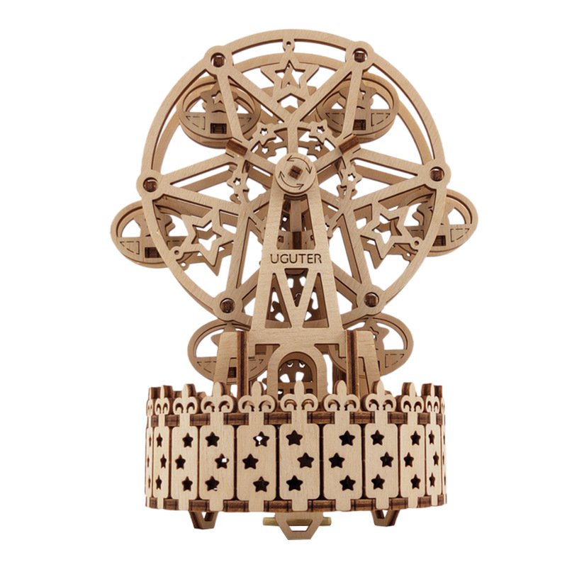 3D Wooden Ferris Wheel Puzzle Music Box DIY Assembly Toys Creative Gift