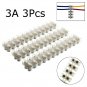 3 PCS 3A Dual 12 Position Screw Terminal Strip Covered Barrier Block