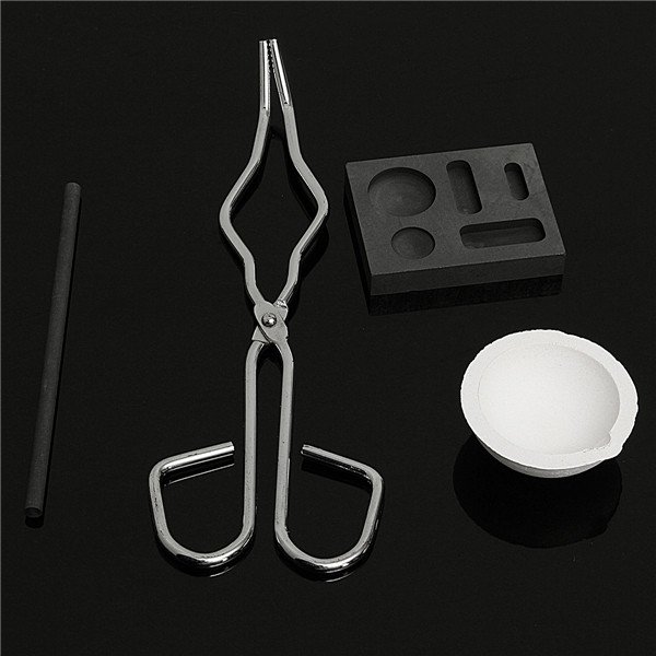 4pcs Crucible Tongs Square Graphite Cylindrical Crucible Lab Supplies