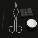 4pcs Crucible Tongs Square Graphite Cylindrical Crucible Lab Supplies