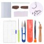 50 Color DIY Wool Felt Kit Needles Tool Set Handmade Needle Felting Mat Starter Fabric Sewing Kit w/
