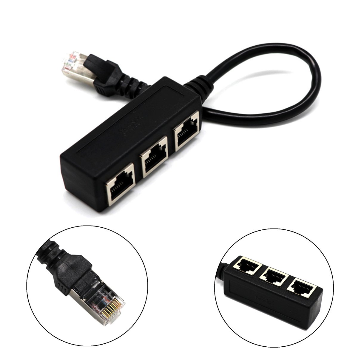 RJ45 Y Splitter Cable Adapter 1 Male To 3 Female Port LAN