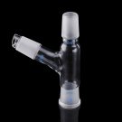 24/29 75 Degree Three-way Borosilicate Glass Distillation Adapter Connector Distilling Tube w/ Stand