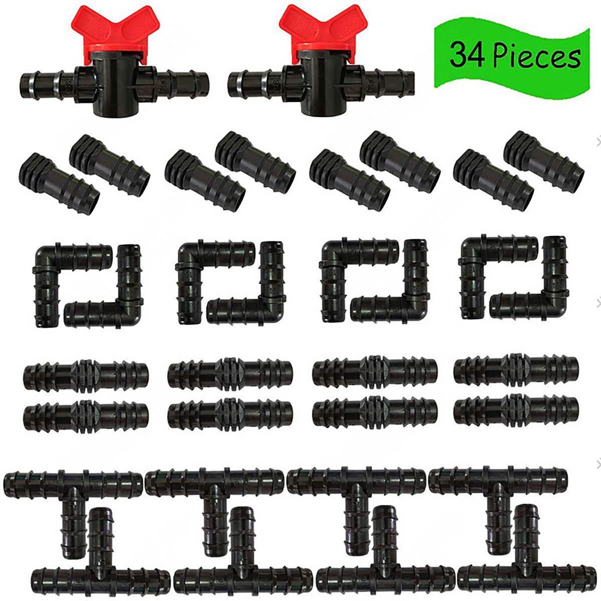 Drip Irrigation System Watering Tee Joint Kits Water Irrigation 16PE Tupe Pipe Connctors Joint Set
