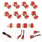 Excellway DC 012 20pcs T Plug Male & Female Connectors Deans Style For RC LiPo Battery