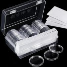 30Pcs/Lot 25mm/27mm/30mm/40mm Clear Plastic Coin Holder Capsules Cases Round Storage Ring Boxes