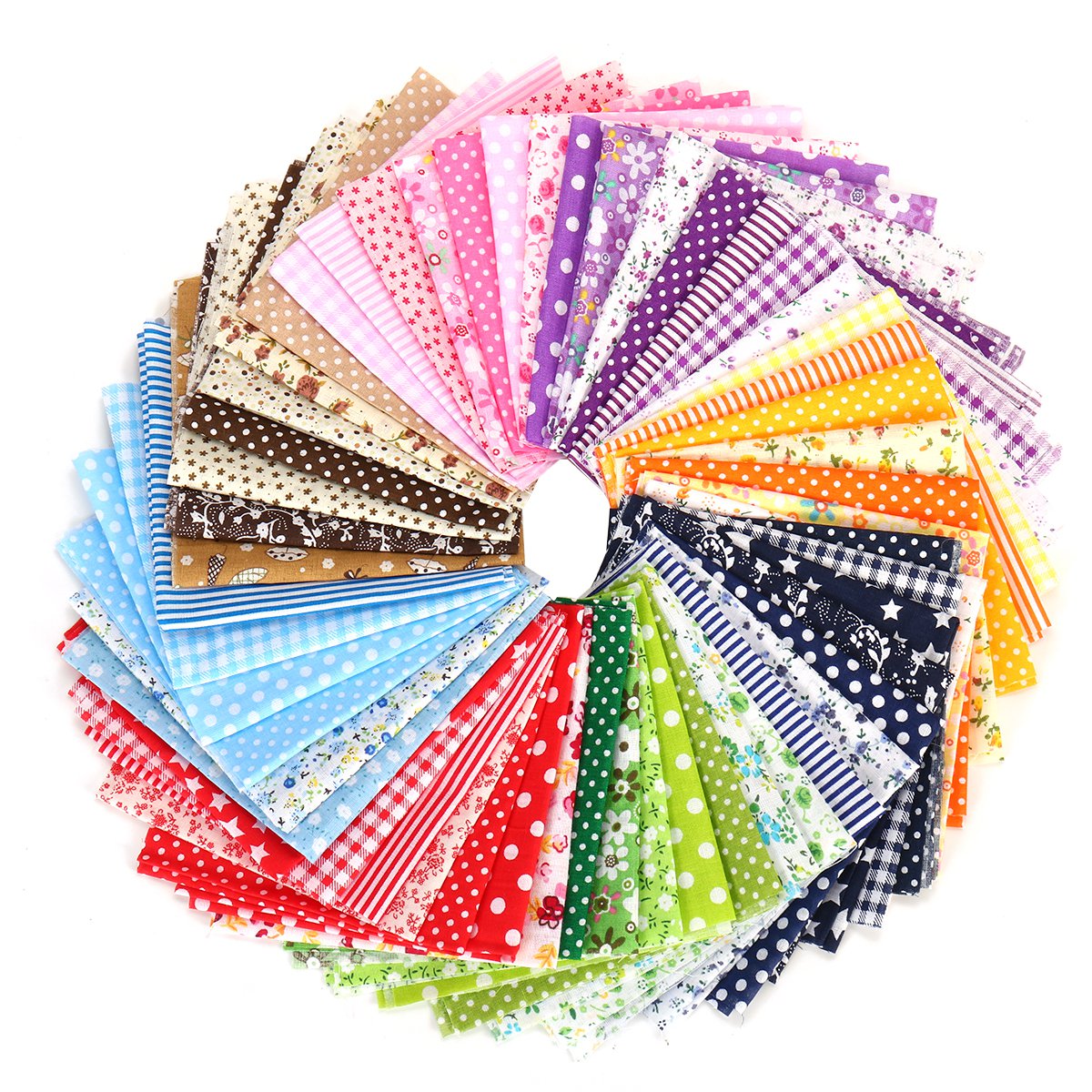 56Pcs Cotton Cloth Fabric Sewing Patchwork DIY Clothing Craft Quilting