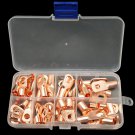 60Pcs SC Bare Copper Terminals Circular Splice Ring Terminal Cable Wire Connector with Plastic Box