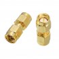 Excellway CA01 2Pcs Copper SMA Male To SMA Male Plug RF Coaxial Adapter Connector