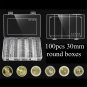 Coins Holder Storage Box Hold 100Pcs 30mm Round Coins Boxes Plastic Protector
