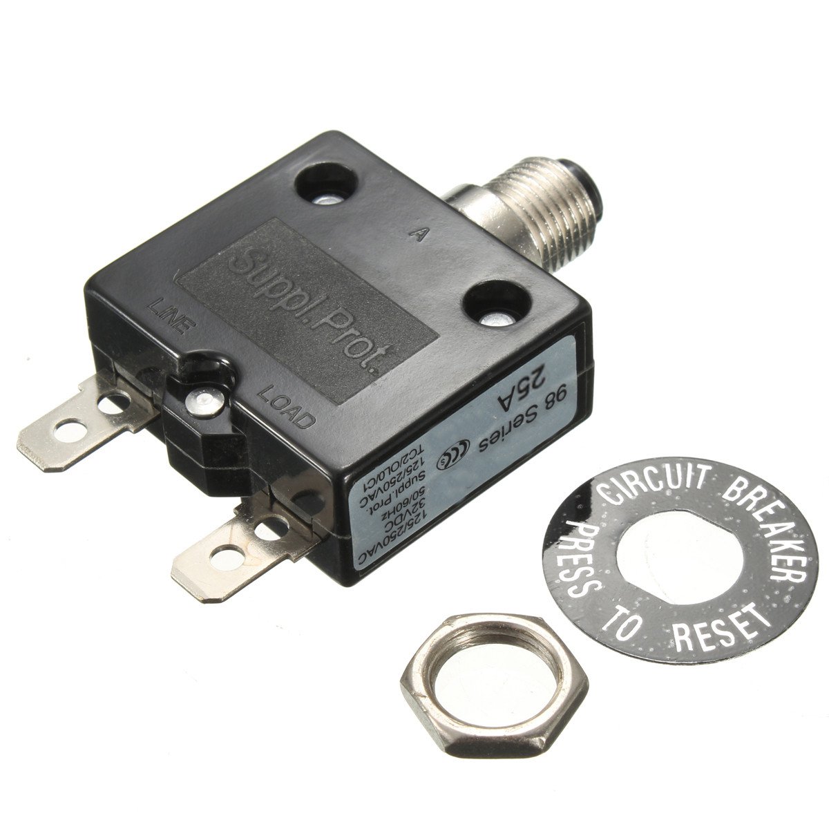 25A 125V/250V AC 50/60Hz Generator Overcurrent Overload Protector Thermal Circuit Breaker